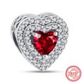 thumbnail image 2 of 925 Sterling Silver Red Shining Heart Zircon Pendant DIY Fashion Bead Fit Original Pandora Charm Bracelet For Woman Fine Jewelry, 2 of 5