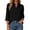 a-19Black6, variant on VNKIDY Womens Mandarin Split V Neck Three Quarter Sleeve Side Patch Pocket Loose Breathable Soft Work Daily Casual Tunic Blouse Tops For Ladies Trendy Top S
