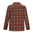 thumbnail image 4 of GA WEIHUA Clearance,Men's Plaid Shirts Regular Fit Long Sleeve Button Down Shirt for Men Basic Lightweight Collared Vintage Shirt Stretch Casual Buttin Up Top T Shirt(Orange,XXL), 4 of 5