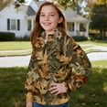 thumbnail image 3 of Uorisanigo Girls Half Zip Collar Sweatshirts Loose Long Sleeve Pullover Crop Tops Oversized Camouflage Hunting Print Athletic Sweaters Pullover Jackets for Vacation Shopping Exercise Wear, 3 of 7