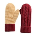 thumbnail image 5 of KHONTS Winter Mittens Gloves for Women Warm Lining Knit Thick Thermal Snow Gloves for for Cold Weather Gifts Red One Size, 5 of 5
