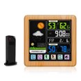 thumbnail image 3 of Bearachild Estación meteorológica inalámbrica LED con Sensor para exteriores, pantalla táctil, reloj de montaje en mesa, termómetro para guardería, Accesorios para electrodomésticos Madera Bearachild HA010543-01B, 3 of 6