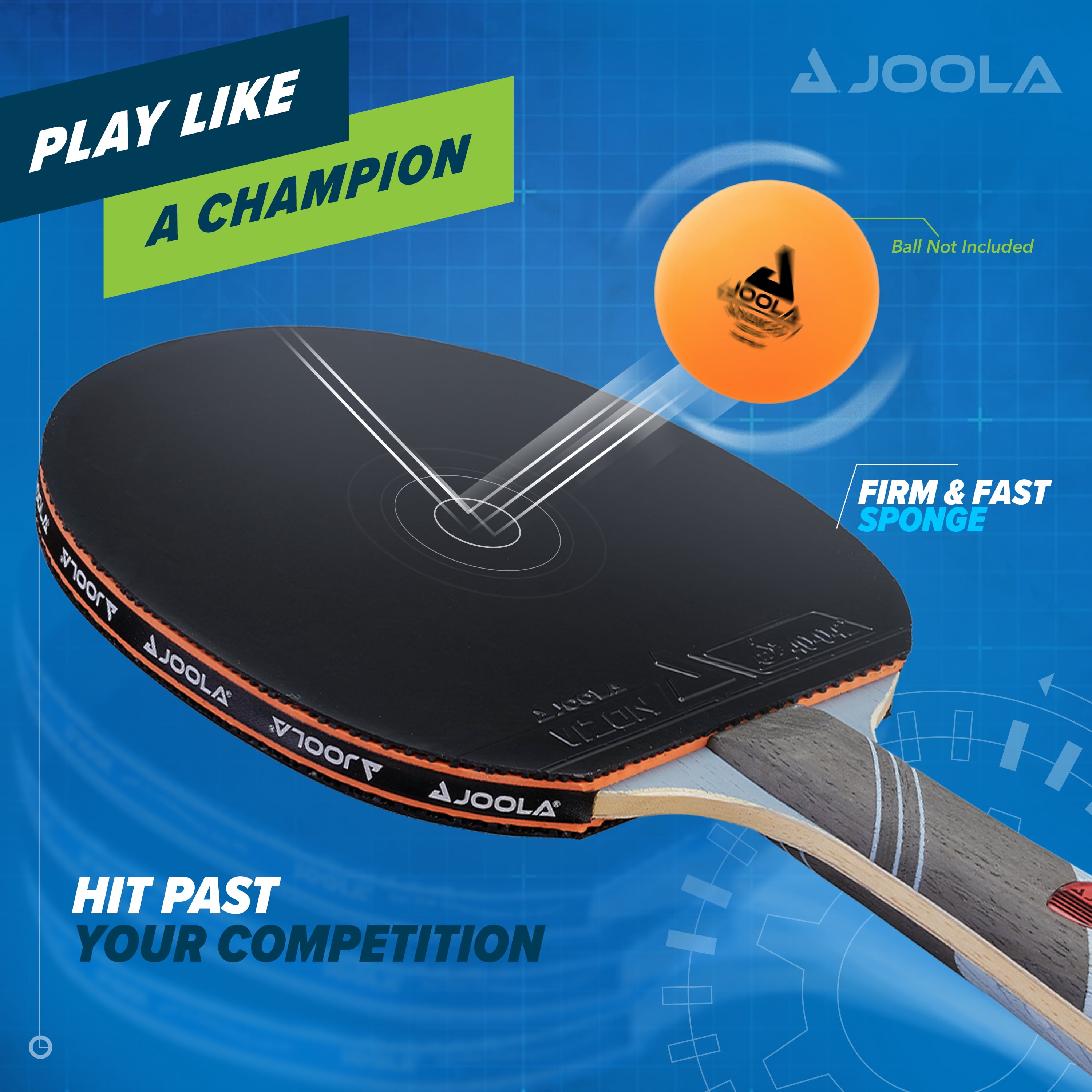 JOOLA Omega Series Speed Table Tennis Racket, Flared Handle