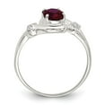 thumbnail image 2 of Sterling Silver Red Oval CZ Ring, 2 of 6