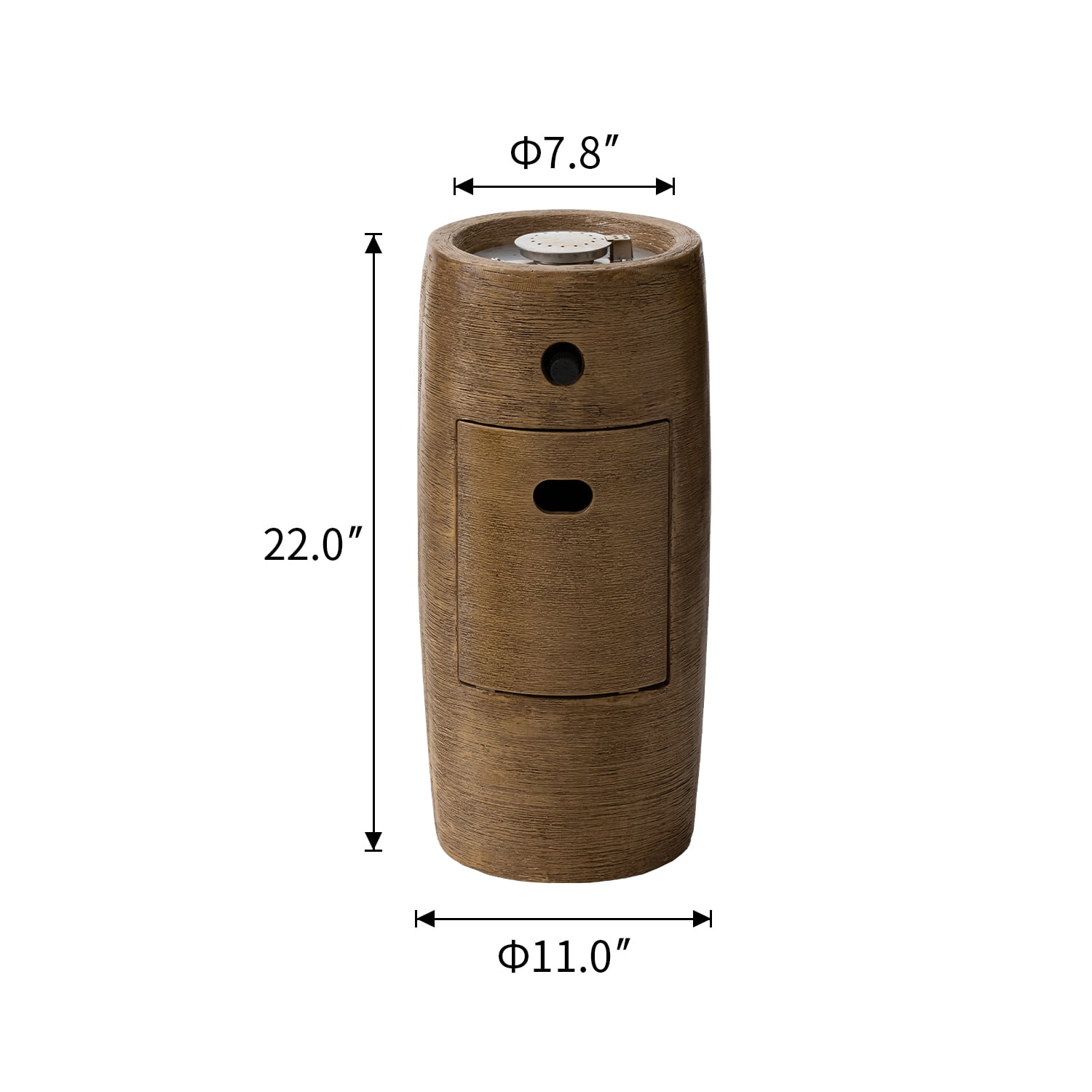 MOALCOFER 15,000 BTU Propane Fire Pit Table,11'' Round Graphite Base, Includes Lava Rocks, Waterproof Cover