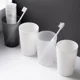 thumbnail image 5 of Xiao Hua Vaso para enjuague bucal, vaso transparente para dientes, vaso esmerilado para pareja, vaso de plástico para cepillos de dientes (2 unidades), blanco, 5 of 5