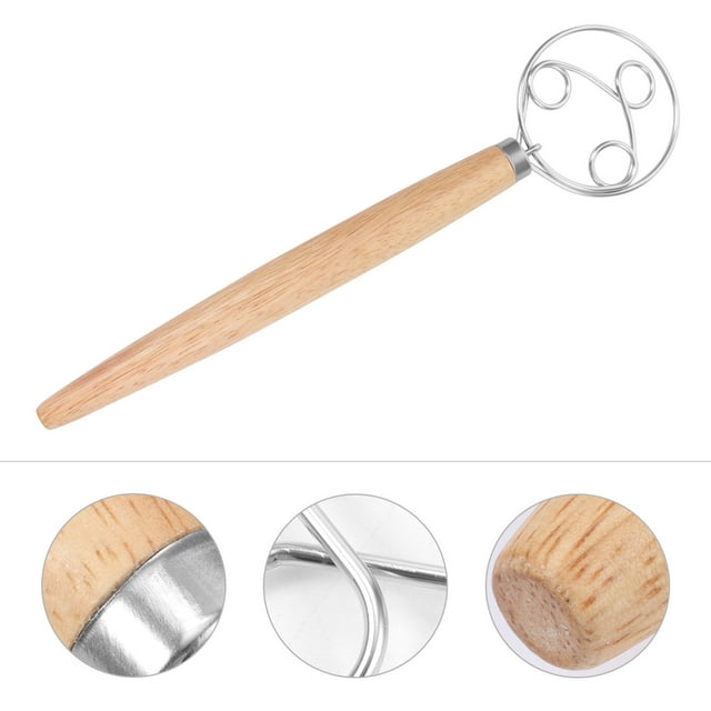 Hytrove 1Pcs Bread Mixing Stir Stick Kitchen Gadget Light Brown Wood for Home Users