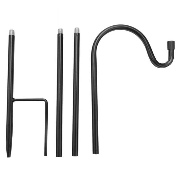 Shepherd Hooks Rust Garden Stake Outdoor Metal Plant Stand Hanger Bird Feeder Pole 80.5X10X1cm,1 x Shepherd Crook Hooks,Black