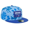 thumbnail image 3 of Men's New Era Royal Philadelphia 76ers Palm Fronds 2-Tone 59FIFTY Fitted Hat, 3 of 6