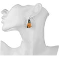 thumbnail image 3 of Pendientes colgantes de gato gatito negro calabaza naranja Halloween Rojo Verde, 3 of 4