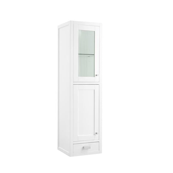 James Martin Vanities E444-H15L-GW 15 in. Left Addison Depth Grand Tower Hutch  Glossy White