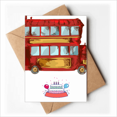 thumbnail image 1 of Cartoon Doubledecker Britain Country Happy Birthday Greeting Cards Envelopes Blank, 1 of 3
