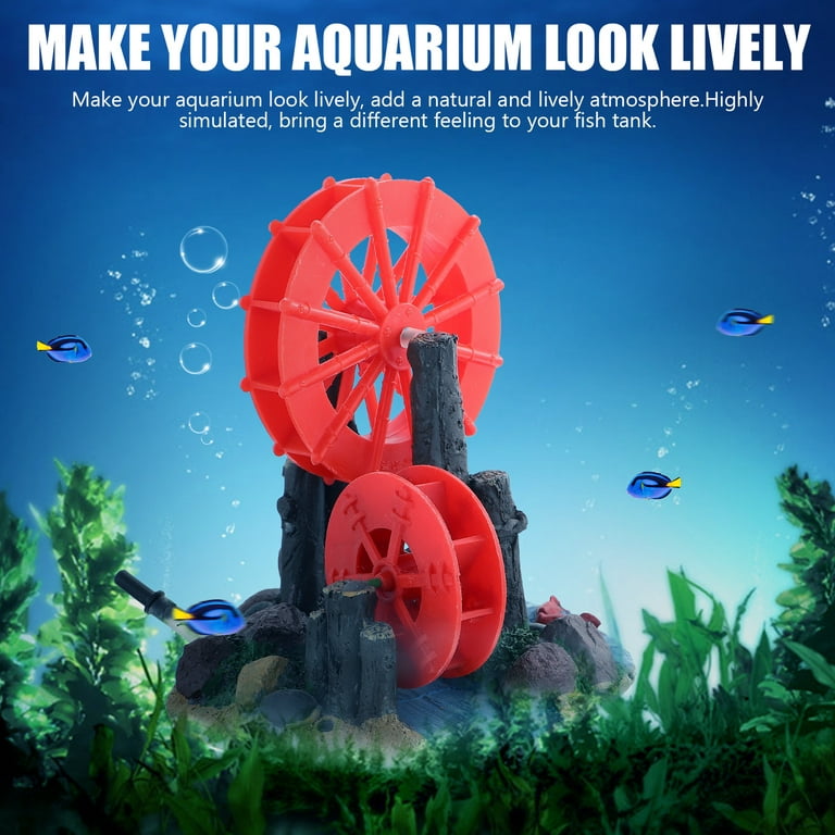 Aquarium Windmill Fish Tank Decor Decoration Ornament Decorations Air  Ornaments Hideout Water Yard Bubbler House Wheel