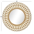 thumbnail image 4 of DecMode 35" x 35" Brown Handmade Starburst Wall Mirror, 4 of 12