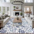 thumbnail image 4 of Summer Ocean Washable Living Room Rugs 5'x7', Blue Retro Conch Starfish Shell Low Pile Throw Large Area Rugs Non-Slip Sturdy Edge Binding Carpet for Dining Room Bedside Kitchen, 4 of 9