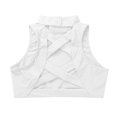 thumbnail image 4 of Sxiwei Kids Girls Dance Tank Crop Top Sleeveless Mock Neck Criss Cross Back Sport Bra Ivory 6, 4 of 7