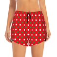 thumbnail image 2 of Sigee White and Green Polka Dot for Women's Athletic Shorts High Waisted Running Shorts Pocket Sporty Short Gym Elastic Workout ShortsSmall, 2 of 9