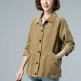 thumbnail image 6 of Qetyuw Womens Corduroy Jacket Plus Size Long Sleeve Jackets Button Down Lapel Lightweight Casual Coat, 6 of 8