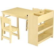 Toddler Craft Play Wood Activity Desk Kids Art Table with Large Storage Shelves for Writing Drawing,Nursery, Children's Wooden Furniture for Daycares, Classroom Home