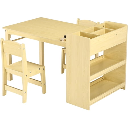 Toddler Craft Play Wood Activity Desk Kids Art Table with Large Storage Shelves for Writing Drawing,Nursery, Children's Wooden Furniture for Daycares, Classroom Home