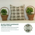 thumbnail image 2 of Fabdivine Indian block Printed Decorative Throw Pillowcase Pattern, (Hridyavan), handblock printed cushion cover, 14"X14",Green, Duck Canvas, 2 of 4