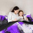 thumbnail image 5 of Manfei Abstract Marble Bedding Comforter Set 2pcs, Black Purple White Twin Comforter Sets, Modern Watercolor Marbling Bedding Set, Lightweight Room Decor, 5 of 8