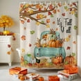 thumbnail image 4 of Shower Curtains for Bathroom-72"x72",Thanksgiving Pumpkin Fall Orange Maple Leaves Tree Waterproof Bath Curtain Shower Curtain Set, 4 of 7
