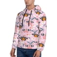 thumbnail image 3 of Sikiie Pink Butterfly Daisy Men's Hoodie, Essentials Hoodie, Sweatshirt, Pullover Hooded Sweatshirt for Men-Small, 3 of 7