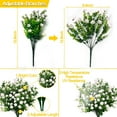 thumbnail image 3 of GRNSHTS Artificial Flowers Outdoor, 8 Bundles Faux Flowers Plants Outdoor UV Resistant Greenery Shrubs Plants Indoor Outside Hanging Planter Home Garden Decor  (White), 3 of 12
