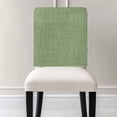 thumbnail image 2 of Vintage Forest Green Chair Back Cover for Dining Room,Farmhouse Retro Solid Color Linen Texture Removable Kitchen Chair Slipcovers,Washable Seat Protector for Restaurant Party Banquet Wedding Décor, 2 of 9