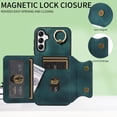 thumbnail image 2 of Case for Samsung Galaxy A14 4G, PU Leather 3 Card Slots with Finger Ring Holder Shockproof Phone Case, 2 of 15