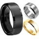 thumbnail image 1 of Anillo de acero inoxidable con banda de titanio, plata, oro negro, talla 8 a 11 para hombre Wedding.yt, 1 of 3