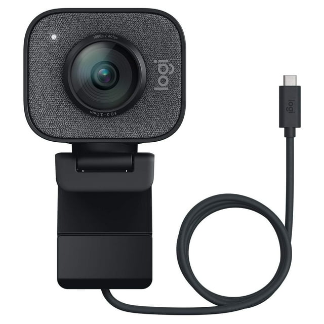 Logitech StreamCam 1080P HD 60fps Caméra Web de Diffusion Full HD avec USB-C et Microphone Intégré pour Diffusion en Direct et Création de Contenu - Graphite - 960-001280 (Remis à Neuf)