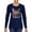 Navy, variant on Cute Cat | Dean Russo Art Animal Lover Womens Long Sleeve T-Shirt, Fuschia, Large