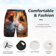 thumbnail image 3 of Yiaed Oil Painting Colorful Hamster Print Mens Swim Trunks Bathing Suit Compression Liner Beach Swim Shorts Swimwear Quick Dry Zipper Pocket No-Chafing Board Short-X-Large, 3 of 6