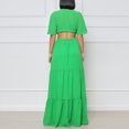 thumbnail image 6 of Gaecuw Wedding Guest Dresses Plus Size for Women V Neck Short Sleeve Champagne Dresses Ankle Length Long Dresses Swing Party Dress Prom Dresses Flowy Graduation Dresses Solid Semi Formal Dress, 6 of 9