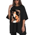 thumbnail image 4 of Plus Size Shirt for Women Black Tops for Women Short Sleeves Shirt for Women Fox T Shirt Crewneck Shirt for Women XS, 4 of 5