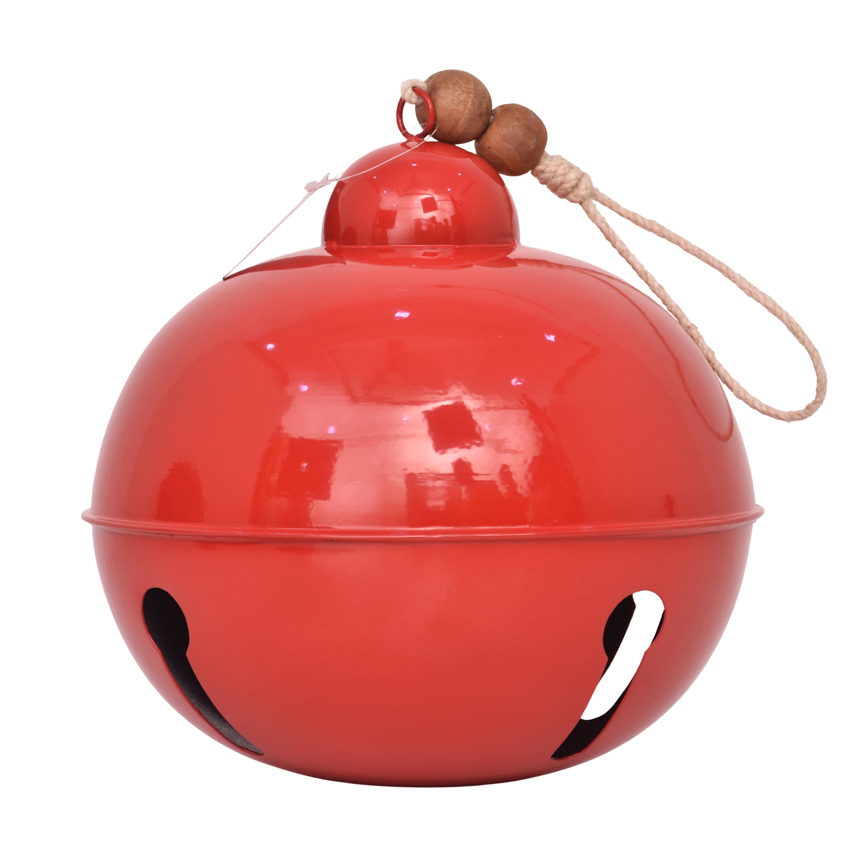 Cloche de Noël en métal surdimensionnée rouge, décoration de Noël, 30 cm, par Holiday Time Grande clochette en métal rouge
