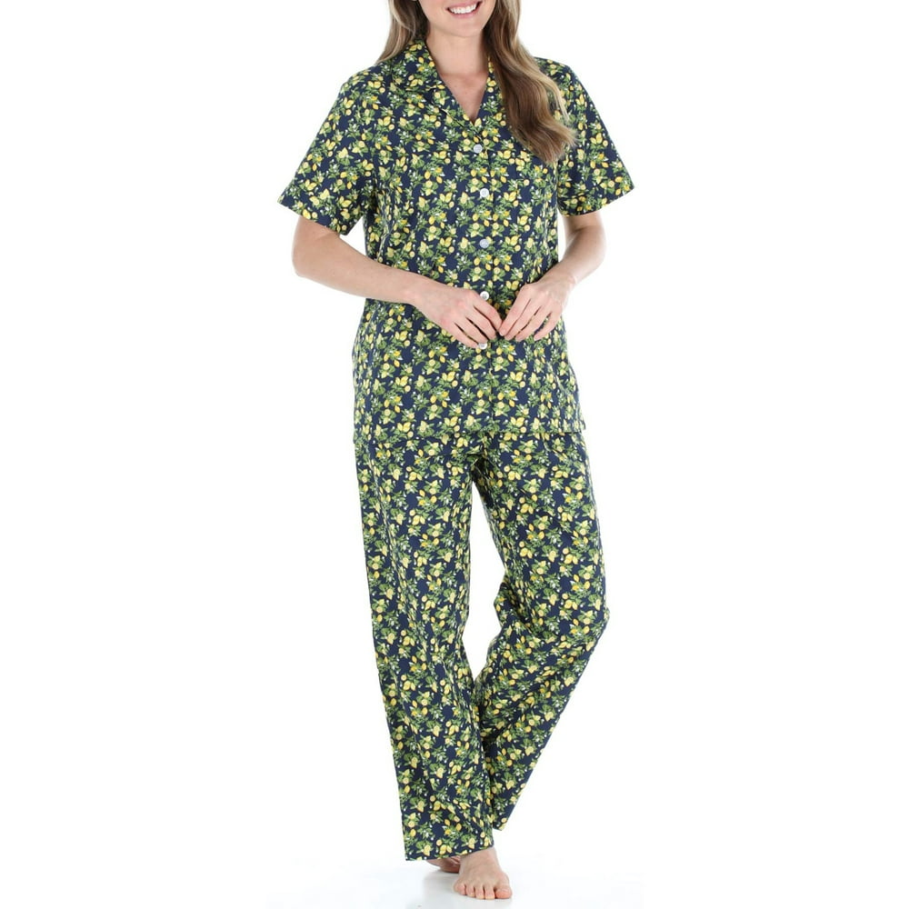 Sleepyhead Sleepyheads Women's Poplin Cotton Short Sleeve Button Up