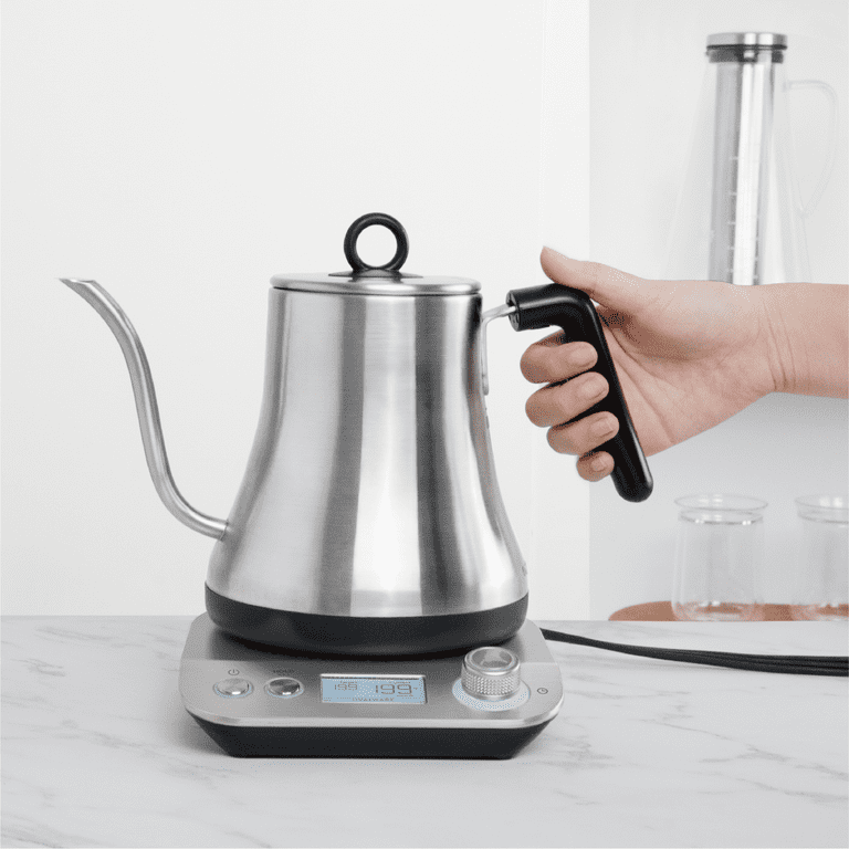 Ovalware Electric Pour-over Gooseneck Kettle 0.8L (Stainless Steel)