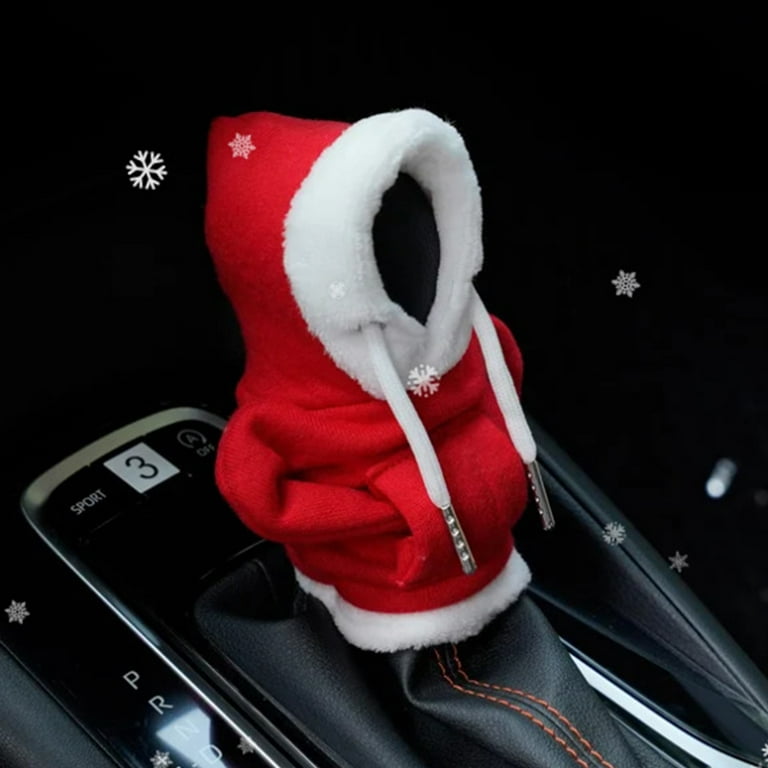 PIXNONTEA Christmas Gear Shift Cover, Universal Shift Hoodie Cover, Funny Sweater for Gear Shift, Car Shifter Stick Protector Decoration, Adult Unisex