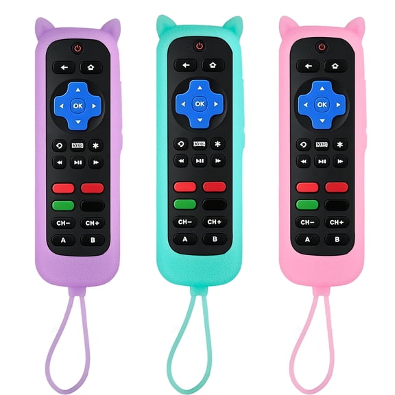 3Pack Roku Remote Case, Cover for TCL/Hisense roku TV |Sharp Roku TV | Roku Express 4K , Glow in The Dark Makes it Easy to find-Model 2