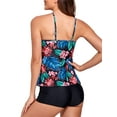 thumbnail image 6 of Arvbitana 2Pcs Women Wrapped Swimsuit Sling V Neck Front Top Fit Shorts Beachwear Set, 6 of 7
