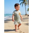 thumbnail image 6 of AceBaby Toddler Baby Boys Summer Waffle Outfits 3M-5Y Checkerboard Print 2Pcs Short Clothes Set, 6 of 9