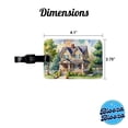 thumbnail image 3 of Country Farm House Painting Watercolor Faux Leather Travel Luggage Tag, 3 of 7