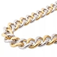 thumbnail image 6 of EOEMY 12/15mm Heavy Polished Women Men Chain Curb Stainless Steel Necklace Or Bracelet-Silver Gold-15mm-34Inch Or 86Cm, 6 of 8