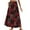 A Red, variant on Women's Chiffon Elastic High Waist Pleated A Line Flared Maxi Skirts Boho Fall Elastic Waisted Pleated A Line Long Skirt Red L