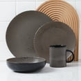 thumbnail image 5 of Stone Lain Daisy 32-Piece Dinnerware Set Stoneware, Brown and Black, 5 of 6