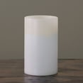 thumbnail image 3 of Northlight 10" Prelit LED Battery Operated Flameless 3-Wick Flickering Pillar Candle - White, 3 of 3