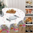 thumbnail image 4 of Easter Round Tablecloth 60 Inch Cute Bunny Floral Easter Tablecloth Spring Holiday Rabbits Washable Polyester Table Cloth Farmhouse Table Cover for Kitchen Dining Room Party Indoor Outdoor Decor, 4 of 6